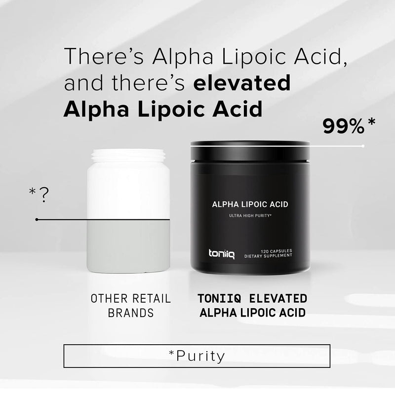 Ultra High Strength Alpha Lipoic Acid Capsules - 1000mg Concentrated Formula - 99%+ USP Standard Highly Purified and Bioavailable - 120 Capsules ALA Supplement - NewNest Australia