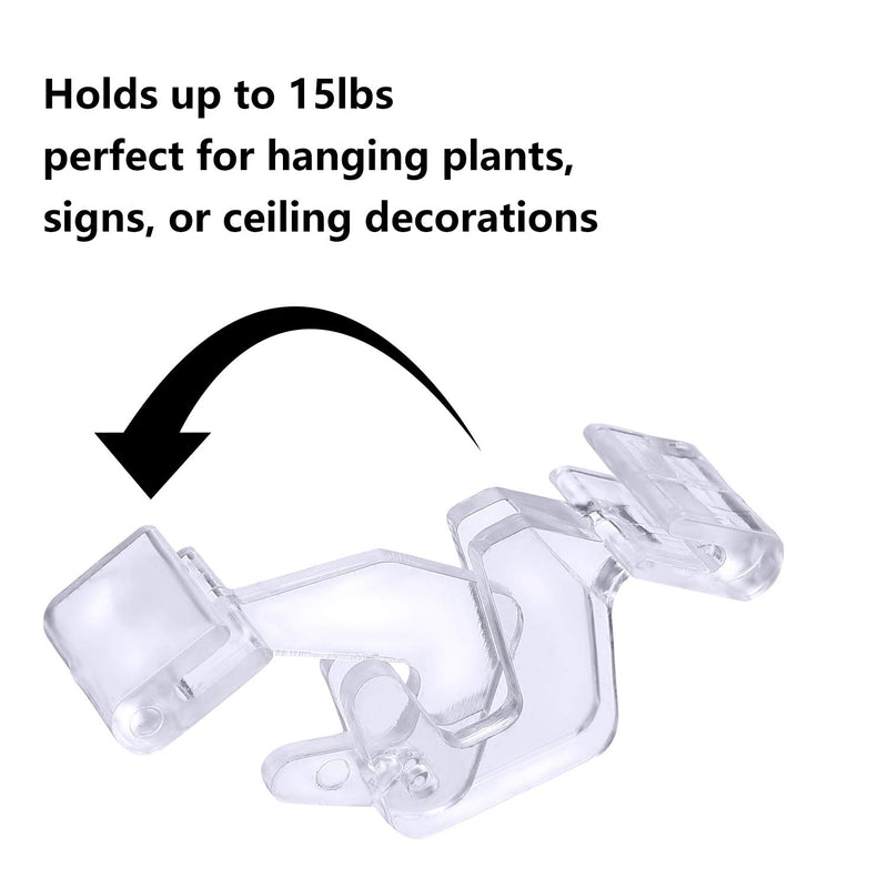 NewNest Australia - 25 Pieces Clear Drop Ceiling Hooks Polycarbonate Ceiling Hanger T-Bar Track Clip Suspended Ceiling Hooks for Hanging Plants Office Signs Decorations 