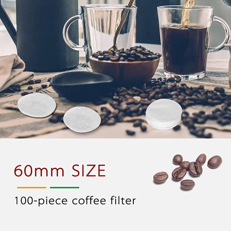 100Pcs Filter Paper for Coffee Maker, Disposable Coffee Filter Coffee Maker Filters Strainers Coffee Dripper Paper for Coffee Machine Moka Pot, 60mm - NewNest Australia