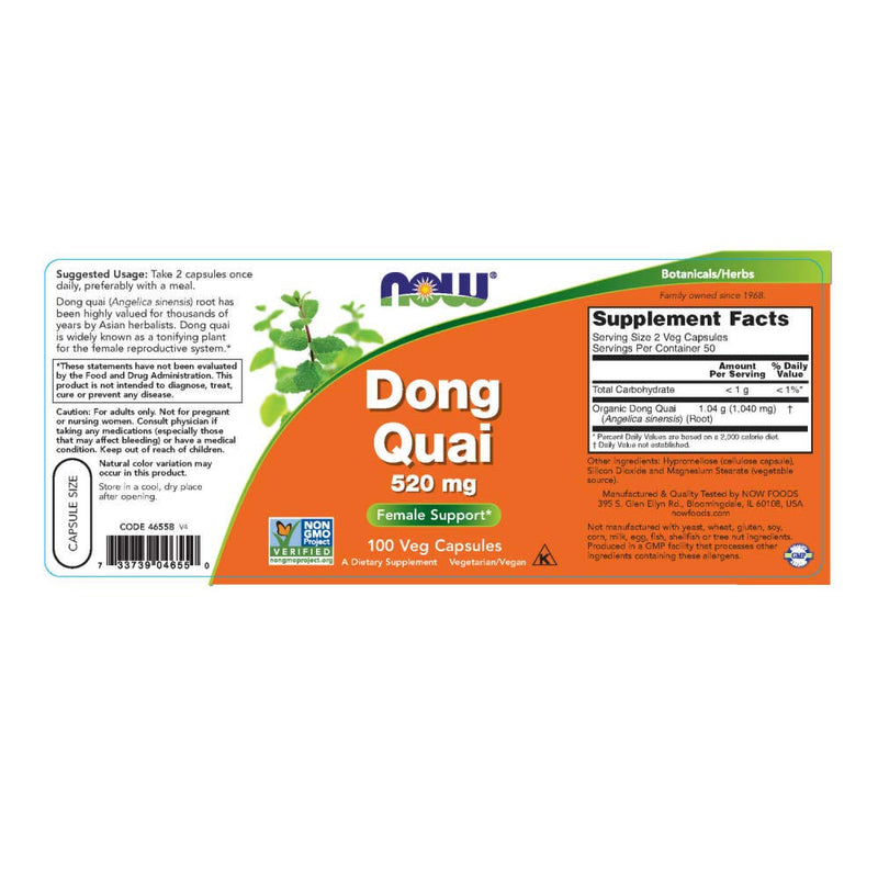 Dong Quai 520mg 100 Capsules (Pack of 2) - NewNest Australia
