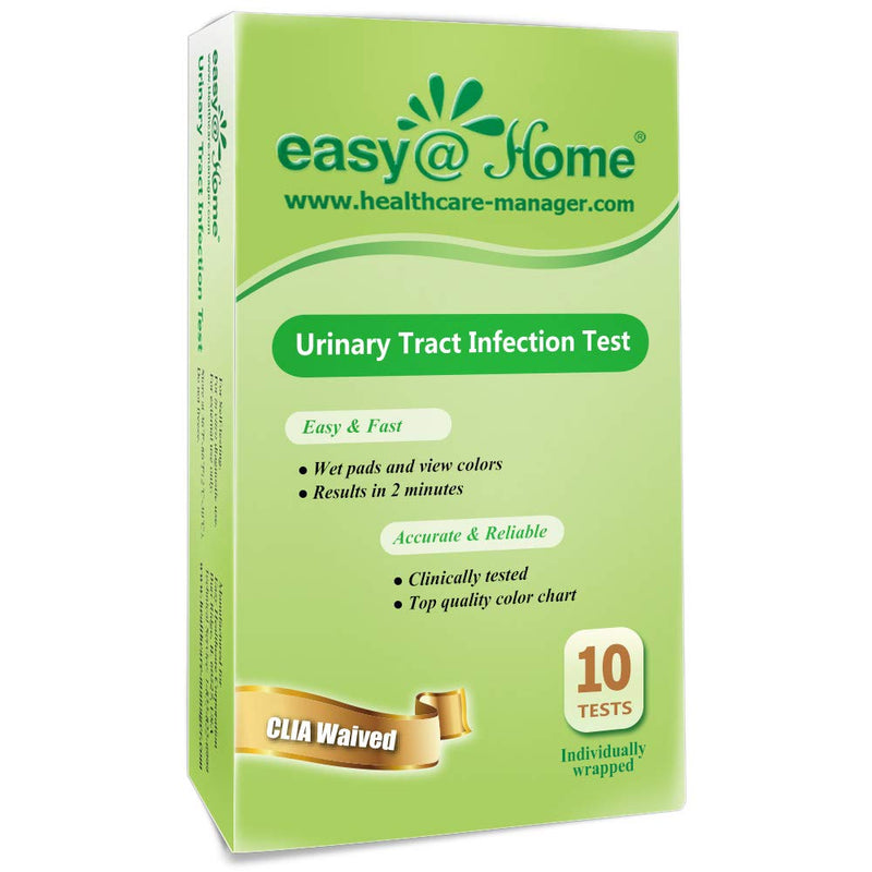 Easy@Home 10 Individual Pouch Urinary Tract Infection FSA Eligible Test Strips, UTI Urine Testing Kit for Urinalysis and Detection of Leukocytes and Nitrites-FDA Cleared for OTC use (UTI-10P) 10 Count (Pack of 1) - NewNest Australia