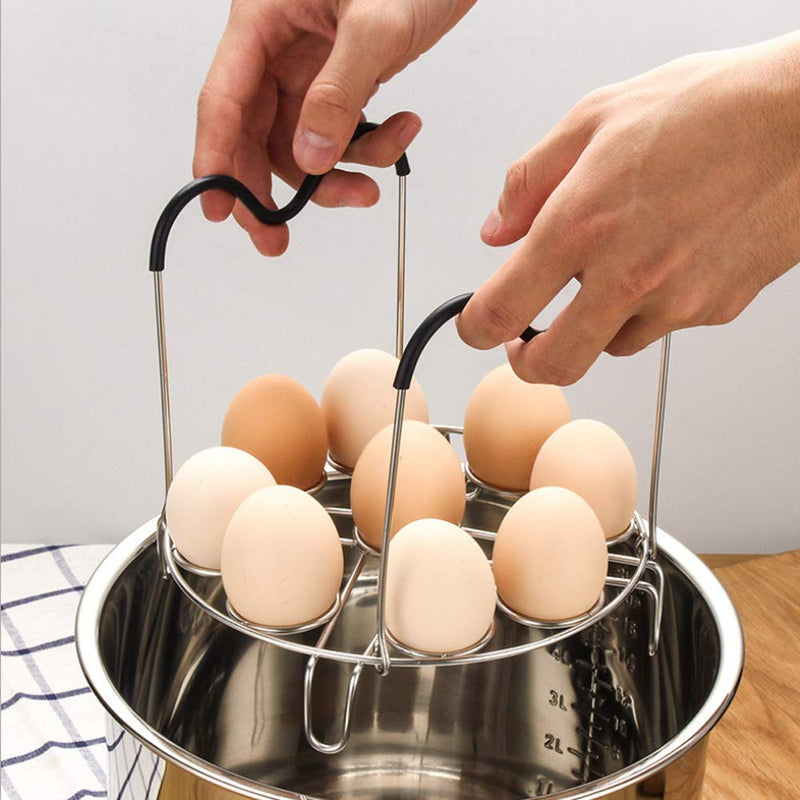 Egg Steamer Rack Trivet with Heat Resistant Handles for Instant Pot Accessories 5,6,8 Quart & Pressure Cooker, Stainless Steel 1Pcs - Egg Steamer Rack - NewNest Australia