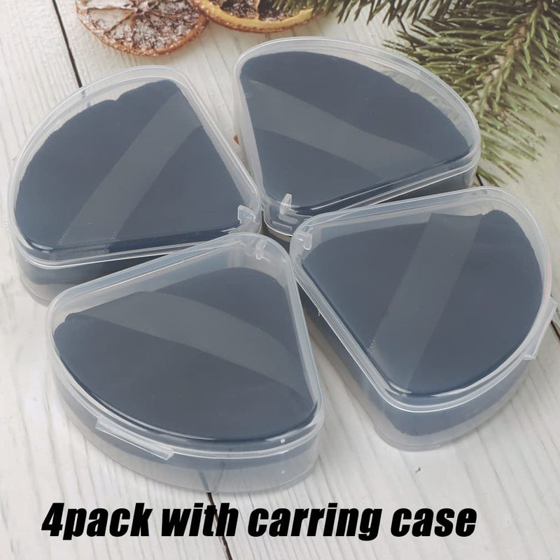Ocim 4 Pack Triangle Powder Puffs for Face Powder,Soft Velour Makeup Setting Powder Puff with Case,Black S-4Pack Black - NewNest Australia
