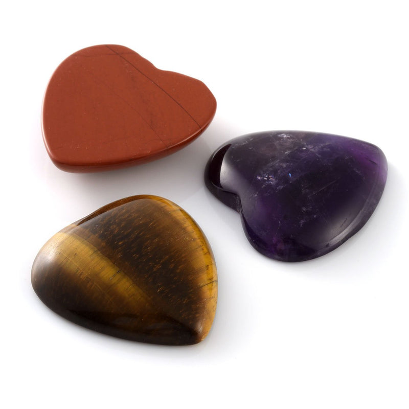 JOVIVI 7 Chakra Heart Stones Healing Crystals Set Mini Puff Heart Love Pocket Palm Stones Cabochon Crystal Stress Gemstone Reiki Balancing Meditation Therapy Kit Home Decoration - NewNest Australia