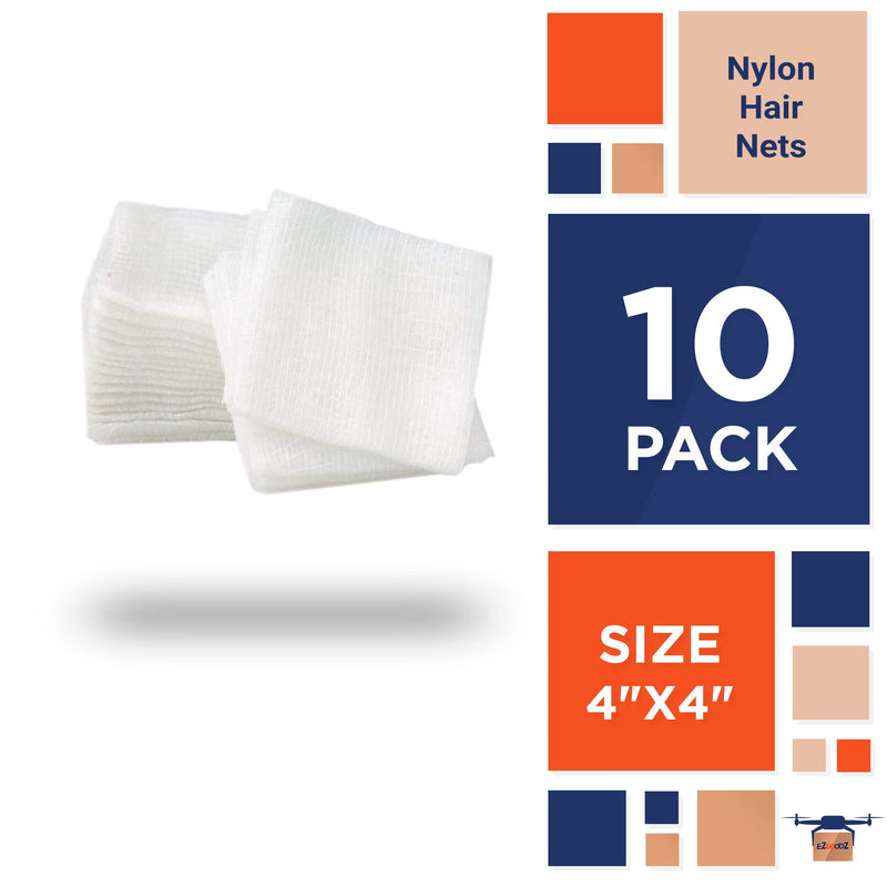 EZGOODZ Cotton Gauze Sponges 4" x 4". Pack of 10 Gauze Dressings 8-ply. Sterile Gauze Pads for Wound Cleaning, Prepping, Debriding, Packing. Non Stick Gauze Squares in Rigid Plastic Tray. 100% Cotton 10 Pack 4" x 4" / 8-ply - NewNest Australia