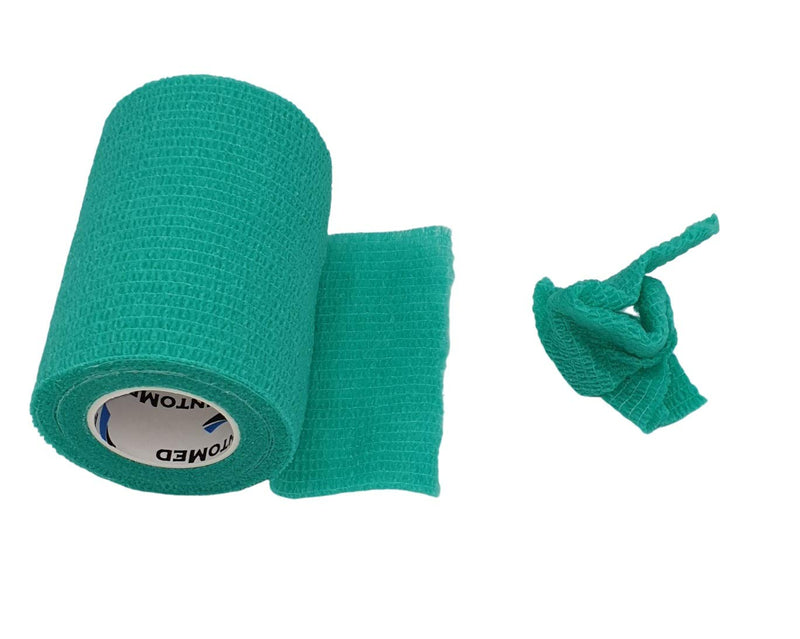 Pintomed Self-Adhesive Bandage Stretched - 10 X Green Bandages Rolls - 10 Cm X 4.5 M Cohesive Bandage Bandage Fixation Bandage Self-Adhesive Health Plaster Sports Tape Piece For Wrist Leg Arm Vet Wrap - NewNest Australia