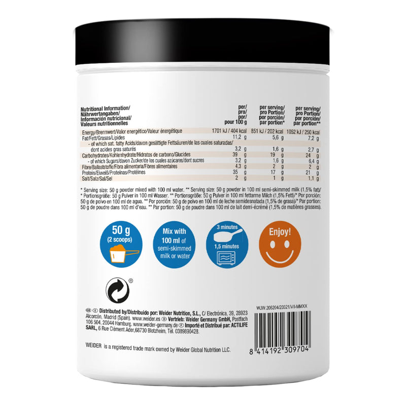 Weider Protein Pancakes. Banana Flavor. Baking Mix With Proteins For Pancakes. 3 Protein Sources: Whey, Egg & Whole Milk Protein. Little Sugar. Low Carbohydrates. 24X Portions. 600G. - NewNest Australia