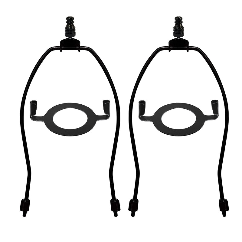 Lamp Shade Harps Holder Adjustable Kit - 8 10 Inch with E26 UNO Light Base Set Lampshades parts for Table and Floor Lamps finials Bracket Light Fitting - 2 Pack (Black, 8 Inch) Black - NewNest Australia