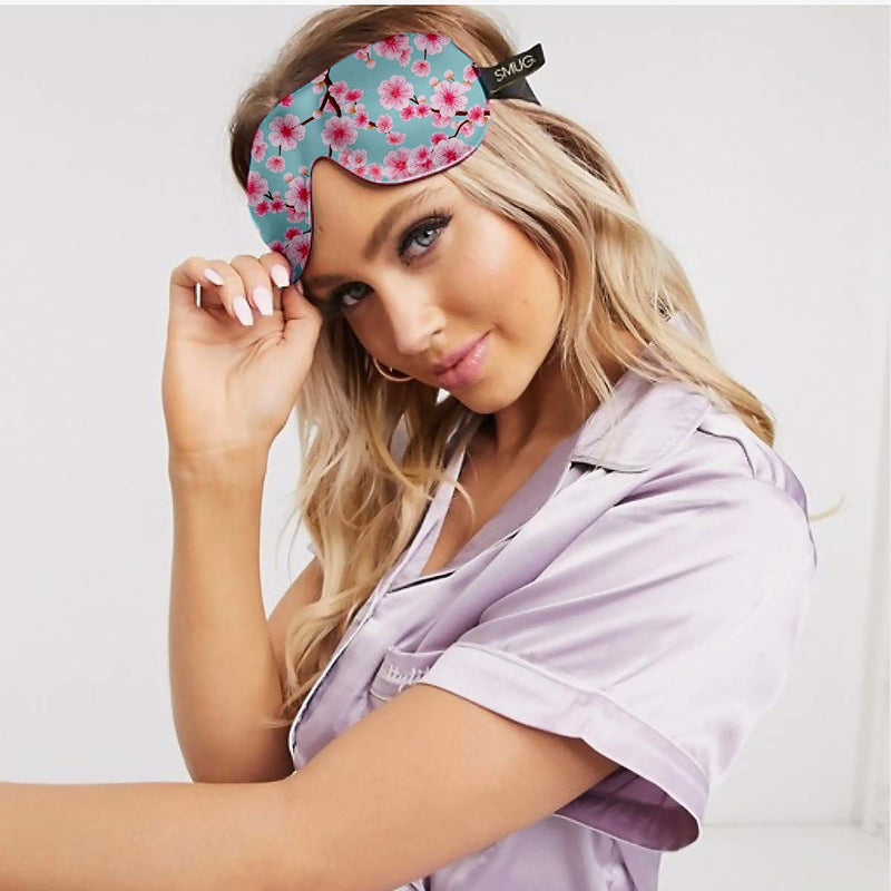 SMUG 100% Blackout Sleep & Eye Mask | Eyelash Extension Friendly | Eye Masks for Sleeping | Sleep Masks for Women & Men | Straps for Dream Comfort & Adjustability | Cherry Blossom - NewNest Australia