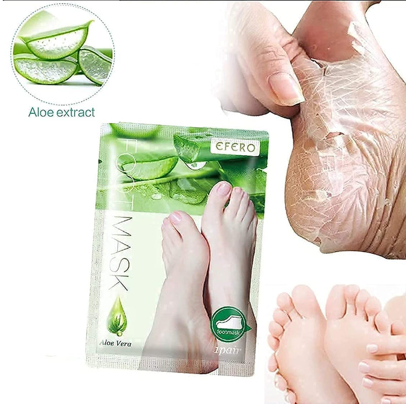 Aloe Vera Exfoliating Foot Peeling Mask Sock - Moisturising Peel Masks - remove Hard Skin Callus Remover Pedicure Baby Feet Care Kit for Cracked Feet - NewNest Australia