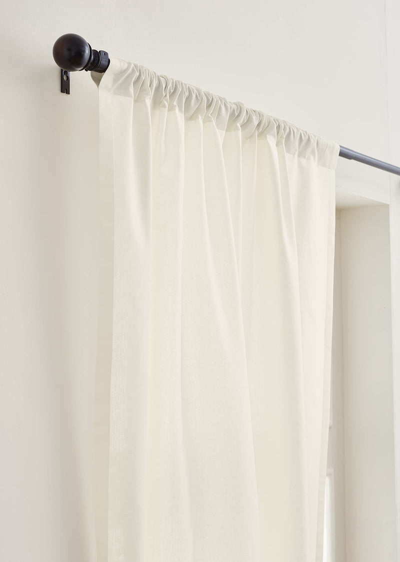 Solino Home Cotton Linen Curtain  52 x 63 Inch Ivory, 2 in 1 Hanging Style Curtain with Rod Pocket and Hidden Tab Top, Curtain for Indoor and Outdoor use - NewNest Australia