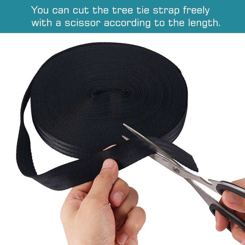 Shintop Durable Tree Tie Strap, 65 Feet Pull Tape for Garden Plant Supports (2200 LBs Tensile Strength, Black) - NewNest Australia