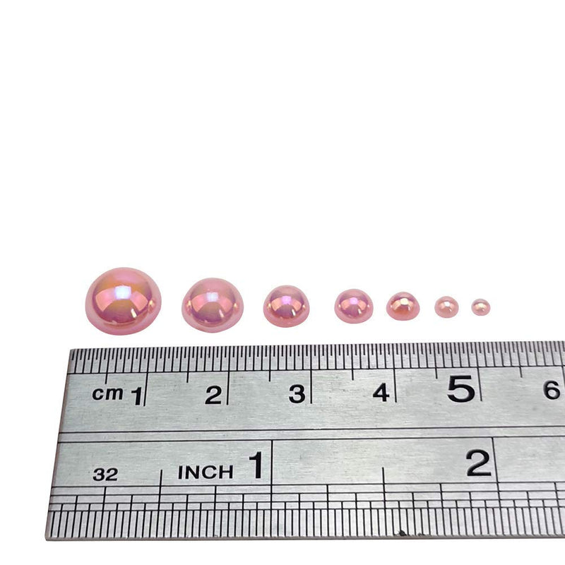 Chenkou Craft 3000PCS 1 Box Pink Round Flatback Imitation Half Pearls Bead Loose Beads Gem (Pink) - NewNest Australia