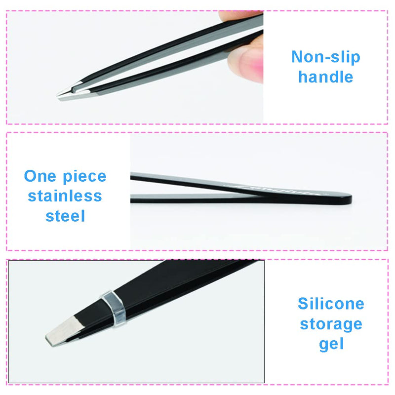 Longivia Slanted Tweezers For Eyebrow Plucking Professional Made Of High-Quality Stainless Steel Precision Pliers For Eyebrow Plucking And Hair Removal Tweezers Pincette Eyelashes Plucking Tweezers - NewNest Australia