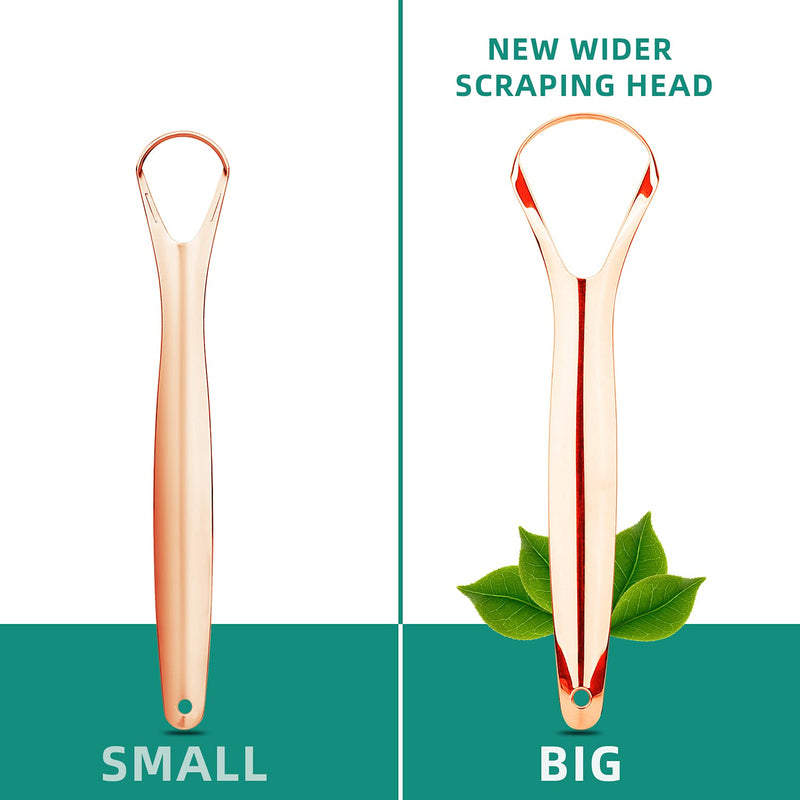 Copper Tongue Scrapers for Adults(2 Pack) with Travel Case, Cure Bad Breath (Medical Grade), Stainless Steel Tongue Cleaners, 100% BPA Free Metal Tongue Scrapers Fresher Breath in Seconds.by RONAVO - NewNest Australia