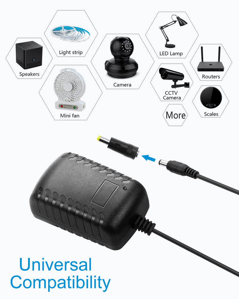 ALITOVE 12V 2A Power Supply Adapter DC 12 Volt 24W 2000mA 1.8A 1.5A 1.2A 1A Power Converter Transformer with 5.5x2.5 5.5x2.1 5.5x3.0 5.5x1.7 4.8x1.7 4.0x1.7 3.5x1.35 3.0x1.1 2.5x0.7 6.3x3.0 10 Tips - NewNest Australia