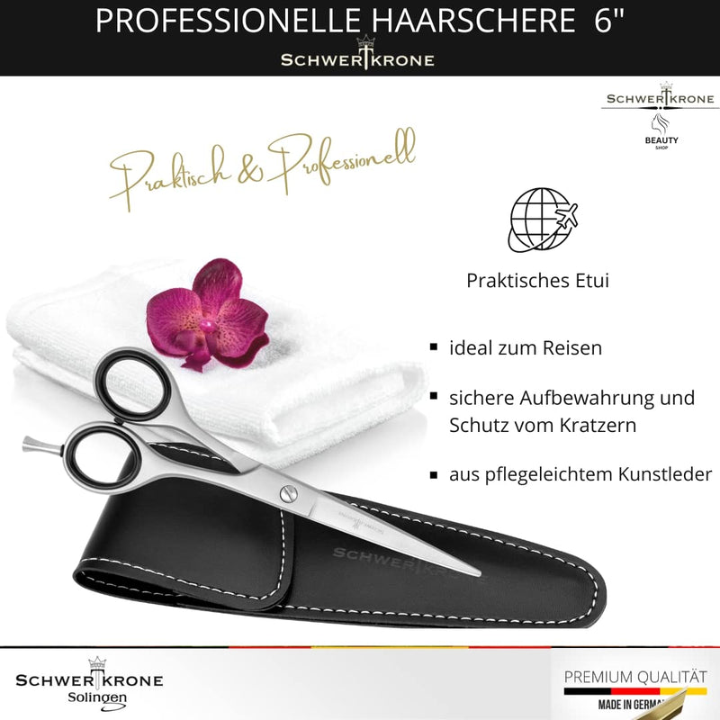 Schwertkrone hair cutting scissors hairdressing scissors made of stainless steel made in Germany, silver - NewNest Australia