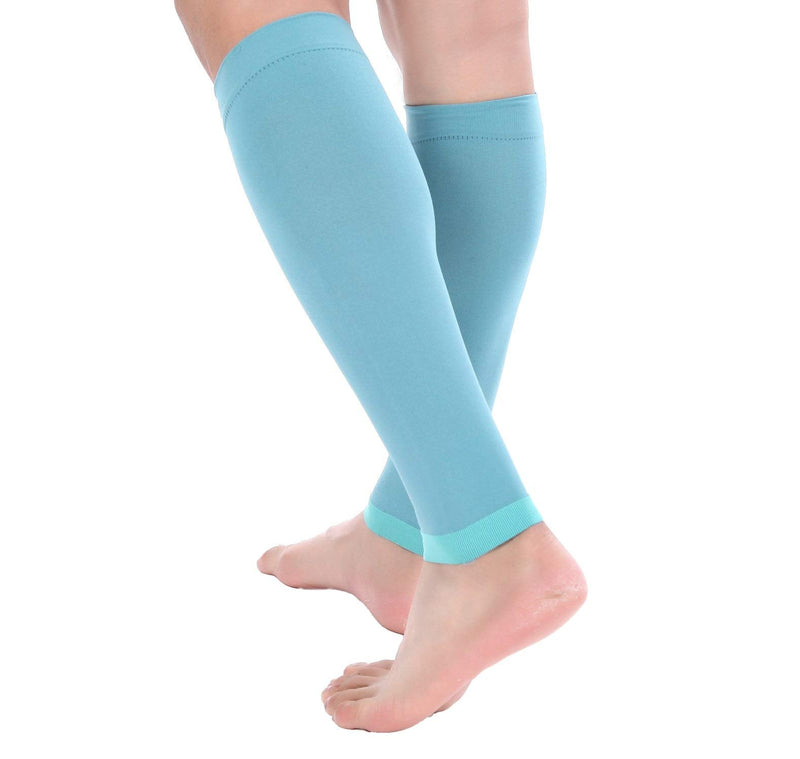 Doc Miller Calf Compression Sleeve Men and Women - 20-30mmHg Shin Splint Compression Sleeve Recover Varicose Veins, Torn Calf and Pain Relief - 1 Pair Calf Sleeves Teal Color - XX-Large Size - NewNest Australia