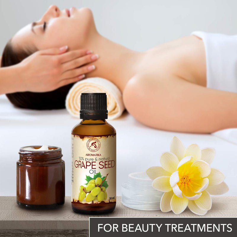 Cold-Pressed Grape Seed Oil - Grape Oil 100% Pure And Natural 50 Ml - Glass Bottle - Vitis Vinifera - Italy - Body Oil - Intensive Care Face - Body - Hair - Cosmetics - Body Care - NewNest Australia