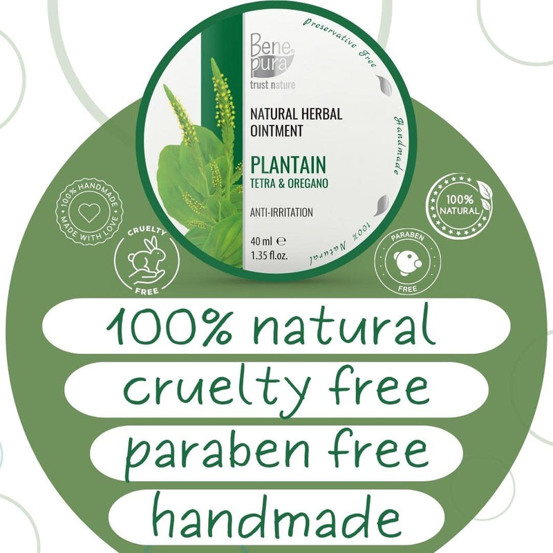 BenePura Plantain Ointment for Eczema Itch Relief Cream - Eczema Cream for Adults - Natural Anti Itch Cream for Humans - Heat Rash Cream for Adults - Itchy Skin Cream, Dermatitis Cream - 40 ml - NewNest Australia