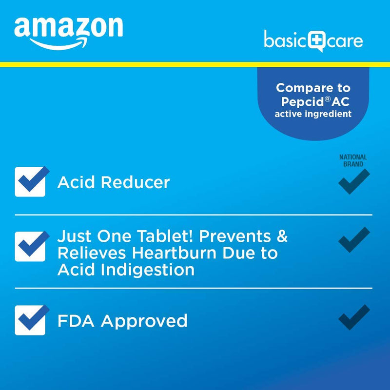 Amazon Basic Care Original Strength Famotidine Tablets, 10 mg, Acid Reducer for Heartburn Relief, 30 Count - NewNest Australia