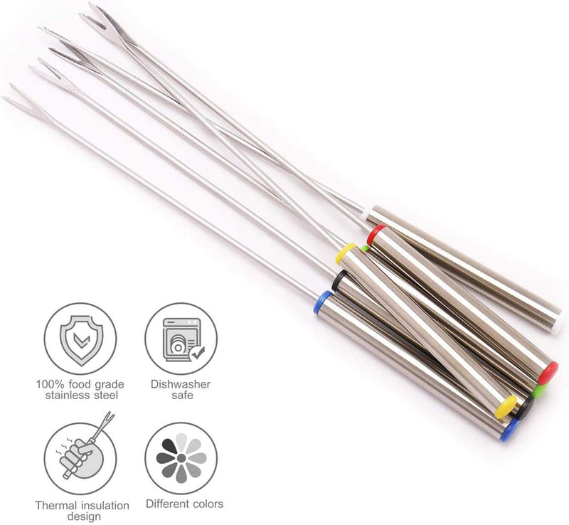 Stainless Steel Fondue Forks,Chocolate Dipping Fork with Heat Resistant Handle,for Chocolate Fountain Cheese Fondue,12 PCS - NewNest Australia