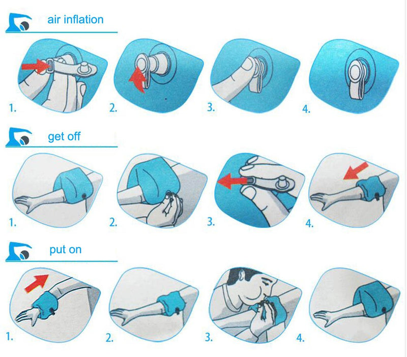 Topsung Inflatable Arm Bands Floatation Sleeves Water Wings Swimming Arm Floats for Adults and Kids _Blue + Orange - NewNest Australia