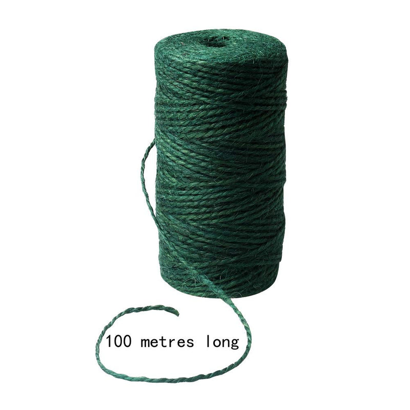 656 Feet Green Garden Twine, Natural Jute Twine Green String Heavy Duty Jute Rope String for Craft Gardening Floristry Bundling Gift Wrapping (328Feet/Roll) - NewNest Australia