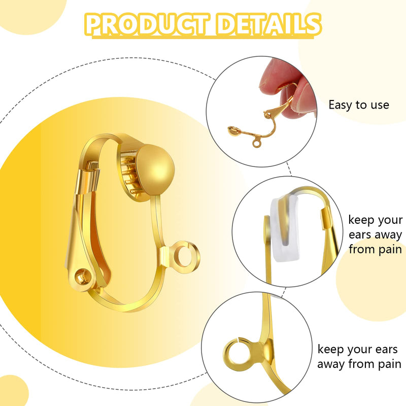 18 Pieces Clip-on Earrings Converter with Silicone Earring Pads 3 Colors Clip-on Earring Converter with Easy Open Loop for None Pierced Ears DIY Earring Jewelry Making Findings - NewNest Australia