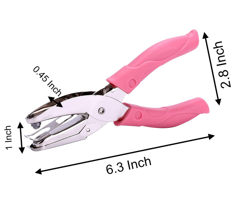1 Pack 6.3 Inch Length 1/4 Inch Diameter of Heart Shape Hole Handheld Single Paper Hole Punch, Puncher with Pink Soft Thick Leather Cover(Heart 1/4 inch) - NewNest Australia