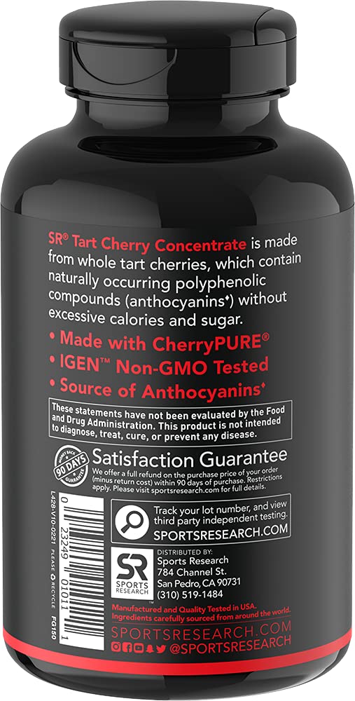Tart Cherry Concentrate - Made from Montmorency Tart Cherries; Non-GMO & Gluten Free (60 Liquid Softgels) - NewNest Australia