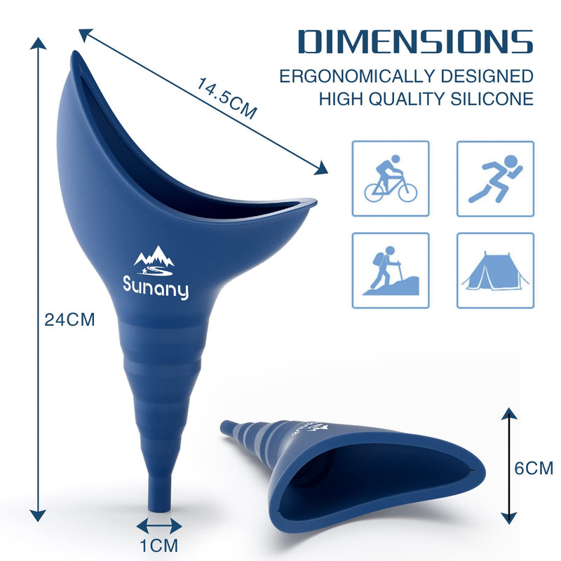 Female Urination Device, Female Urinal Silicone Funnel Urine Cups Portable Urinal for Women Standing Up to Pee Funnel Reusable Women Pee Funnel, Outdoor, Activities, Camping Blue - NewNest Australia