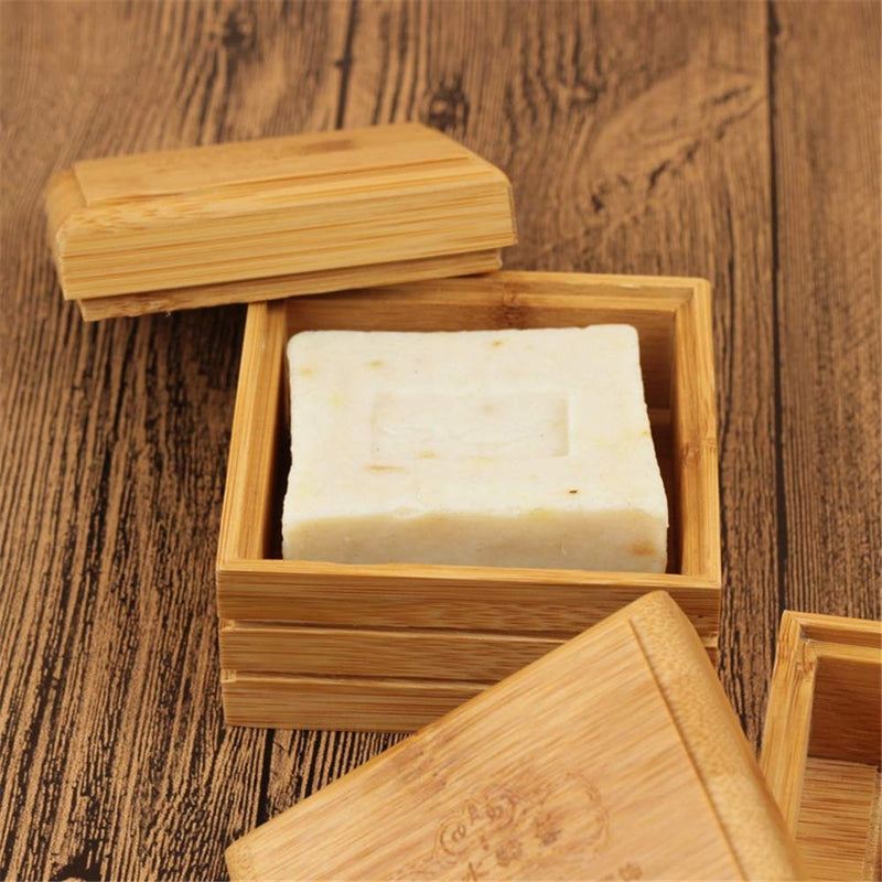 PinnacleT1 Wood Soap Box, Bamboo Soap Dish Tray Holder Storage Rack Container Hand Craft Bathtub Shower Dish Accessories Keeps Soap Dry for Bathroom Home Outdoor Hiking Camping Use - NewNest Australia