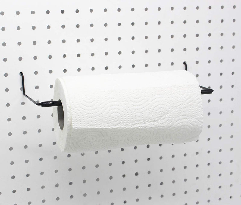 Paper Towel Holder for Pegboard, Extendable, Fit Any Standard Pegboard, Pegboard Organization Accessory Hook for Workshop, Garage, Kitchen, Laundry Room, Bathroom 2 Packs, Black (2 PCS) 2 PCS - NewNest Australia