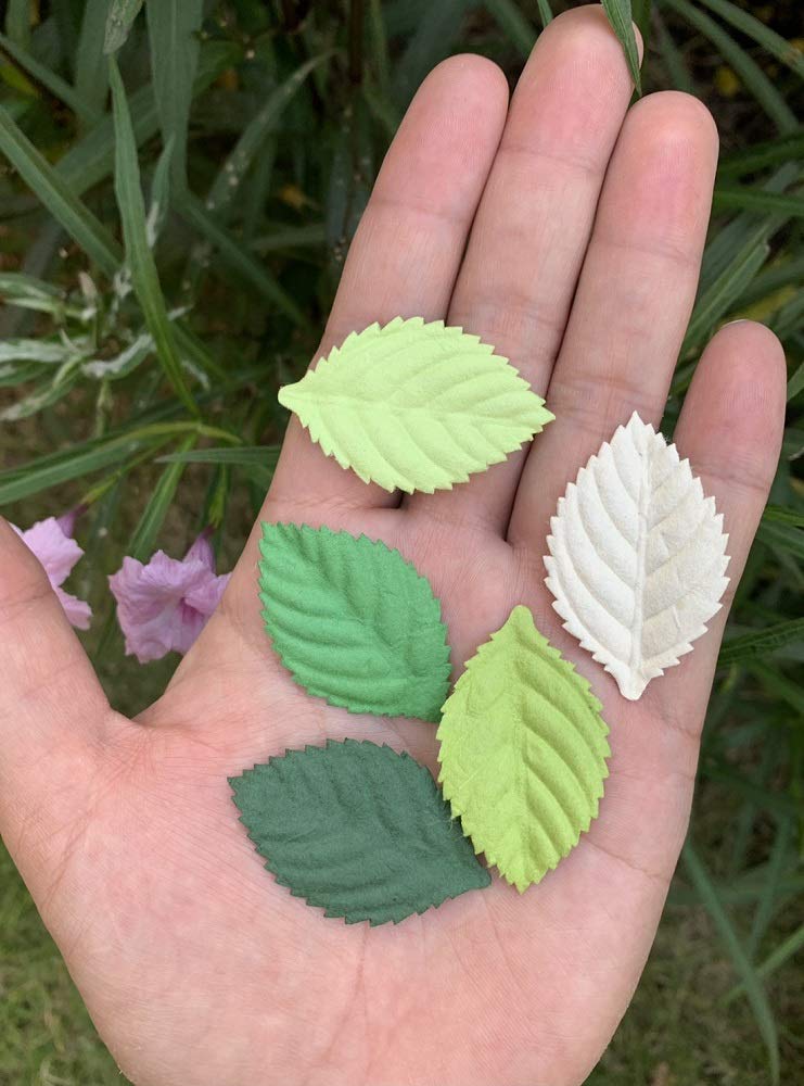100 pcs mixed Leaves 45x29mm Mulberry Paper Flower Leaves scrapbooking wedding doll house supplies card - NewNest Australia