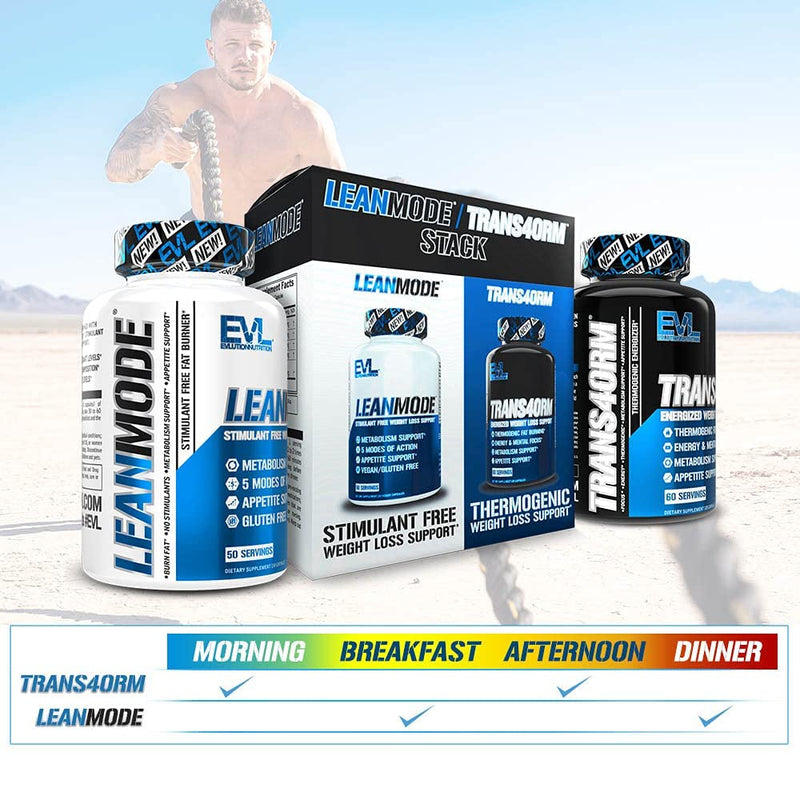 Evlution Nutrition Trans4ormation Mode Stack Trans4orm (60 Serving), Lean Mode (50 Serving) Weight Loss Diet Kit, Diet Pills for Men and Women - NewNest Australia