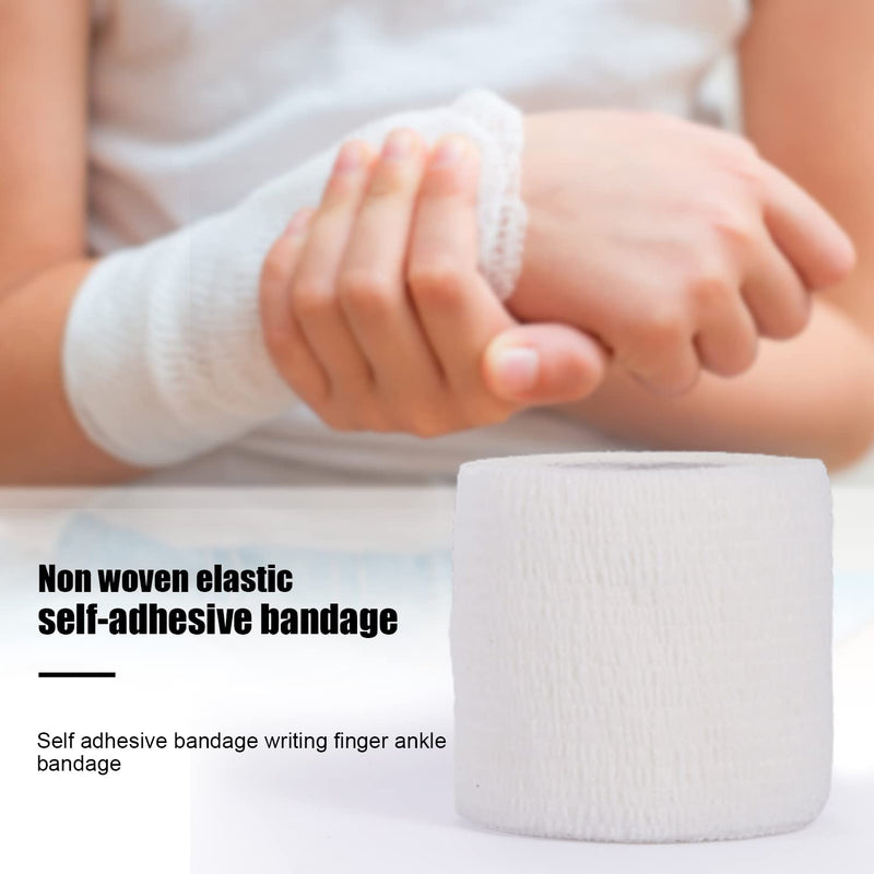 6 Rolls Cohesive Bandage, 2" x 5 Yards Self Adherent Wrap Medical Tape Breathable Elastic Adhesive Bandage Athletic Sports Tape for Finger Ankle Wrist (White) White - NewNest Australia