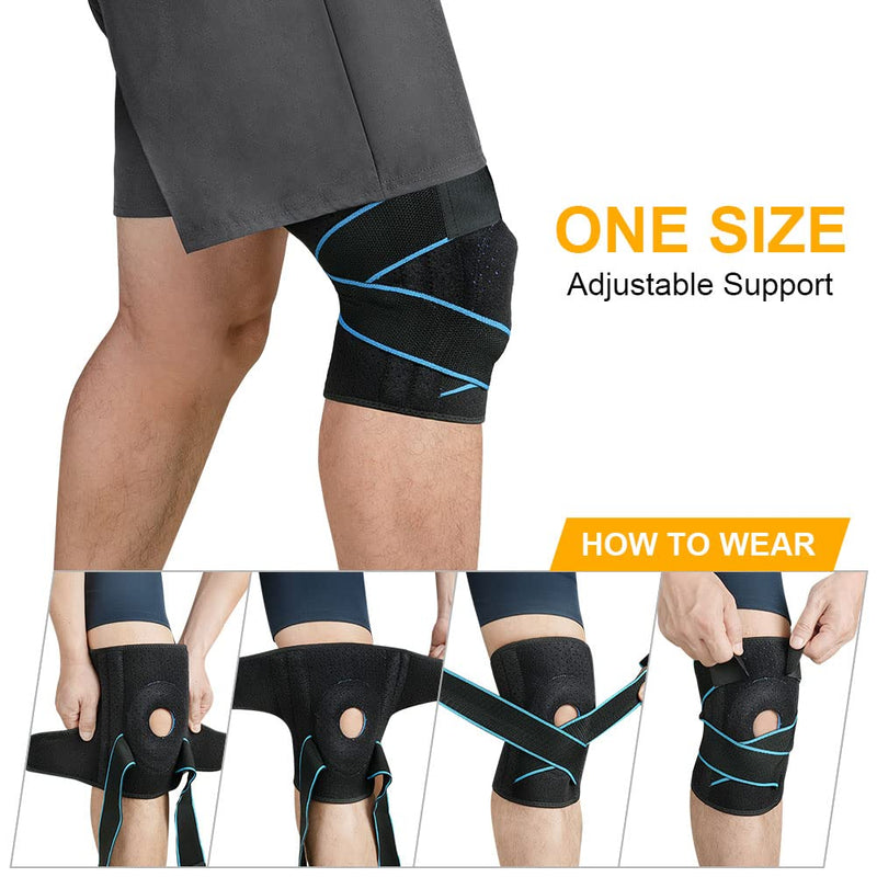 ACWOO Knee Brace for Men Women, Adjustable Patella, Orthopedic Knee Support, Sports Bandage Knee for Meniscus Tear, Relieve Knee Pain, Arthritis (Blue) Blue - NewNest Australia