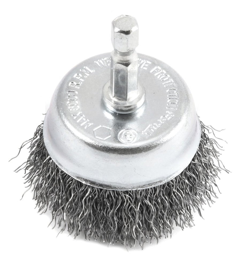 Forney 72729 Wire Cup Brush, Coarse Crimped with 1/4-Inch Hex Shank, 2-Inch-by-.012-Inch - NewNest Australia