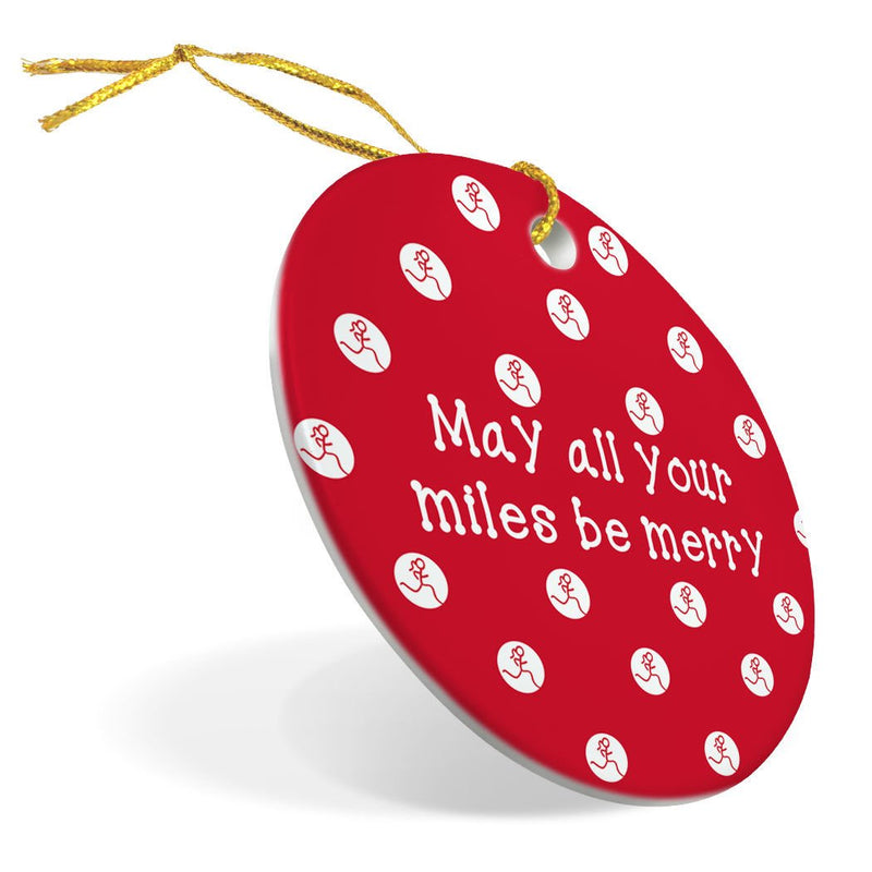 NewNest Australia - Gone For a Run May All Your Miles Be Merry Ornament | Running Porcelain Ornaments | Red 