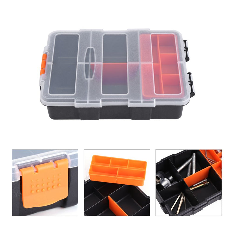 Plastic Heavy-Duty Tool Storage Box Two-Layer Components Storage Case Organizer Small Parts Tool Box - NewNest Australia