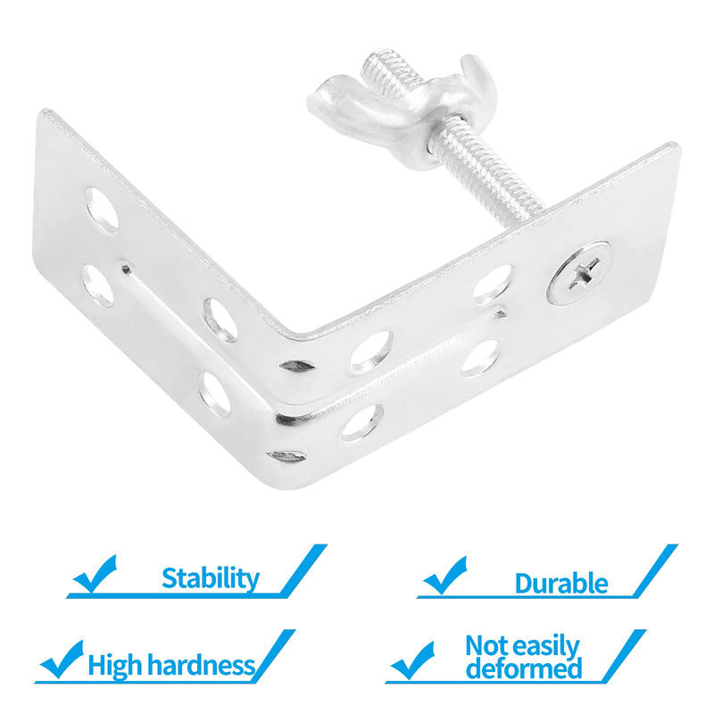 LifCratms 4pcs Mounting L Bracket and Wingnut, Wall Mount Shade L-Bracket Drapery Hardware Universal Design for Roman Shade Woven Wood Bamboo & Ceiling Home Window - Silver 4 Pieces - NewNest Australia