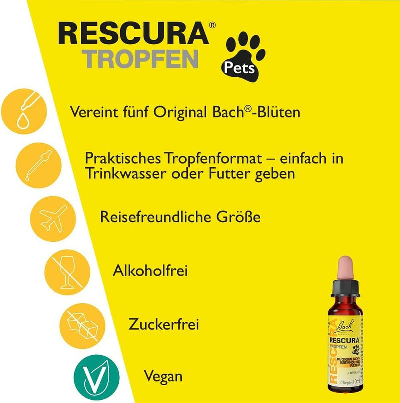 Original Bach RESCURA Pets drops: (formerly Rescue) Bach flower mixture 10ml 10 ml (pack of 1) - NewNest Australia