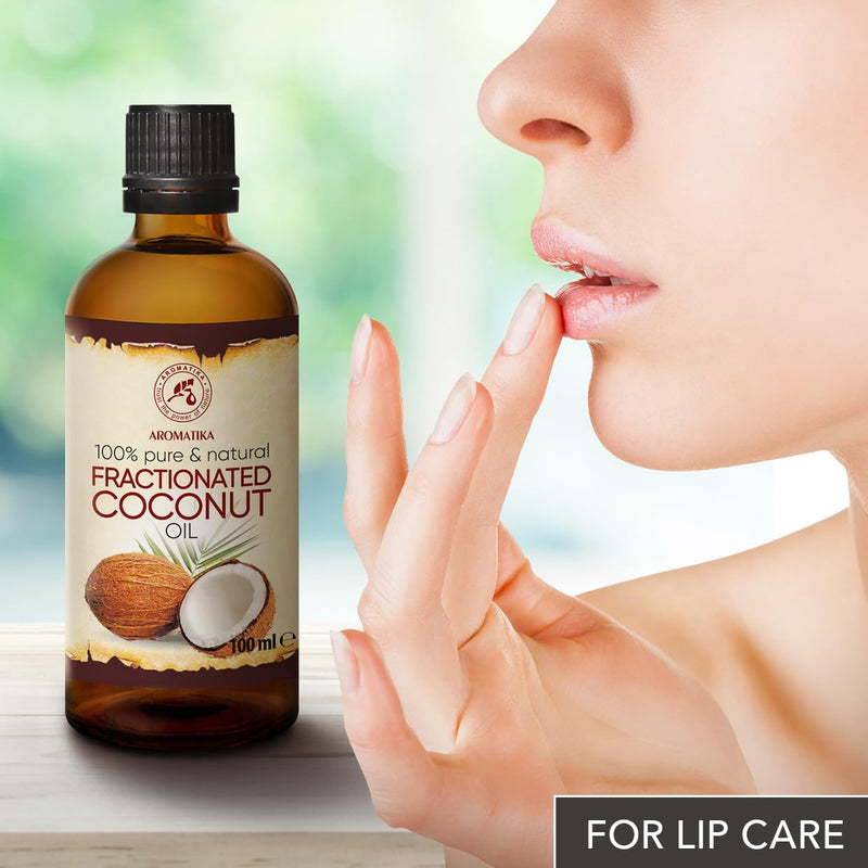 Coconut Oil Fractionated 100 Ml - Cocos Nucifera Oil - 100% Pure & Natural Coconut Oil - Base Oil - Liquid - Odorless - Intensive Care For Face - Body - Skin - Hair - Massage Oil - Cosmetics - NewNest Australia