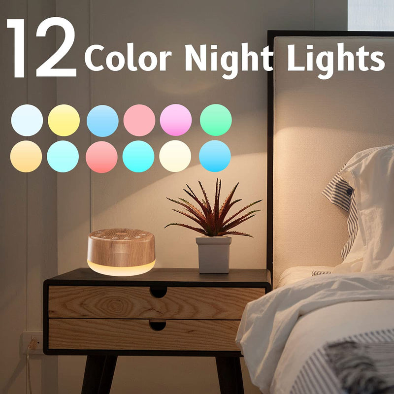 Easysleep Sound Machine White Noise Machine for Baby Adults Kids Sleeping with Night Light 25 Soothing Sounds 32 Volume 5 Timer Memory Function for Home Office Travel Wood - NewNest Australia