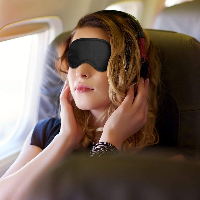 ITME 6 Pack Sleep Eye Mask Shade Cover, Sleeping Blindfold for Men & Women, Suitable for Lunch Break/Travel/on The Plane/Hotel/Camping Usage ( Black ) 06-pack - NewNest Australia