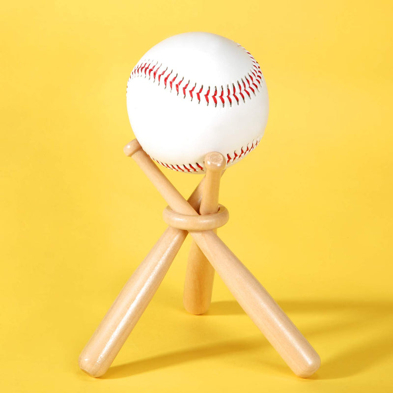 NewNest Australia - Baseball Stand Holder Wooden Baseball Bats Display Stand Holder Set for Ball for Kids (1) 