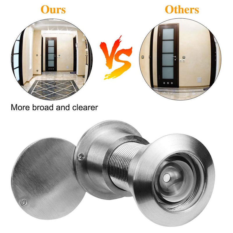 GLANICS Door Viewer, 200 Degree 2 Pcs Door Spy Hole, Spy Glass Hole with Heavy Duty Privacy Cover for Home Office Hotel, Pure Copper (2 Pack) Silver - NewNest Australia