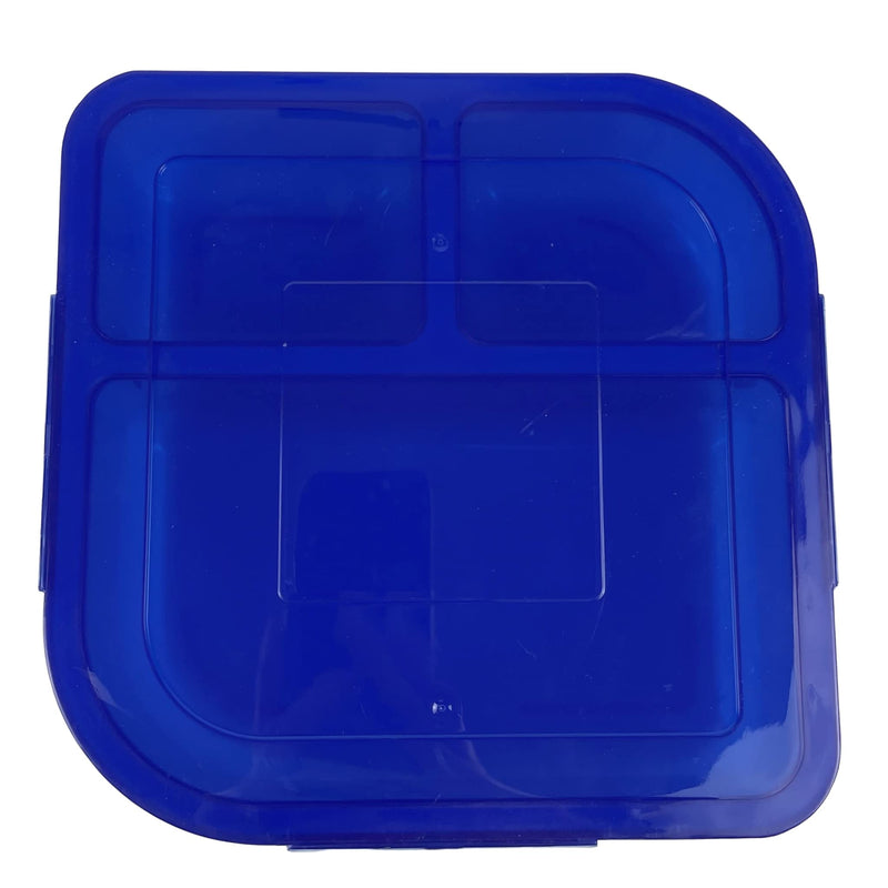 MyGo Container Large To-Go 3-Compartment Food Container, 9-3/8" X 9-3/8" X 2-1/2", Reusable, Microwave Safe, Blue - NewNest Australia