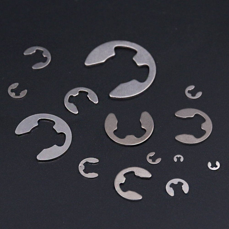 Hilitchi 380-Pcs [14-Size] E-Clip Circlip External Retaining Ring Assortment Set - 304 Stainless Steel - NewNest Australia